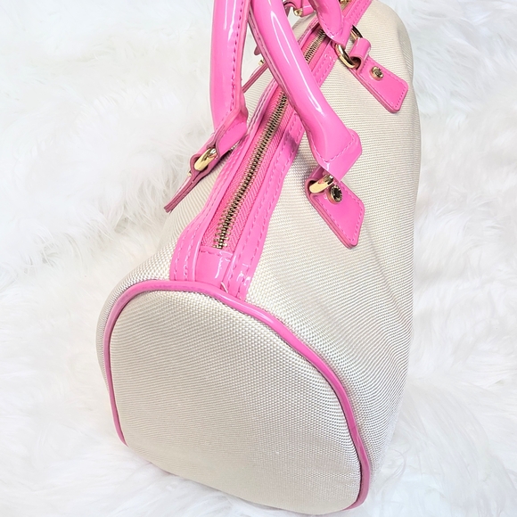 Victoria's Secret Pink and Cream Satchel Bag "Love The Sexist On Earth" NWOT - Picture 4 of 14